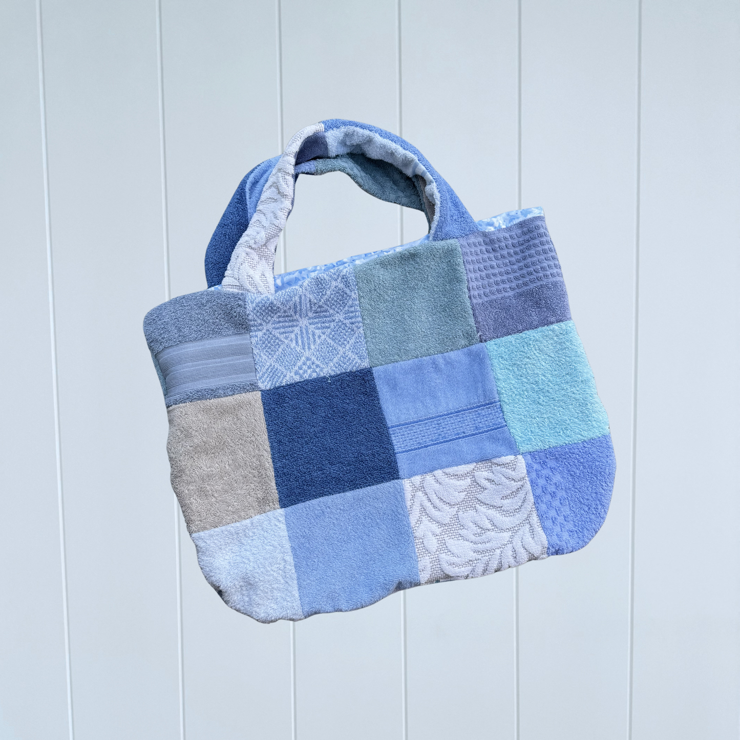 RETOWEL Large Patchwork Bag // Tidal Blue