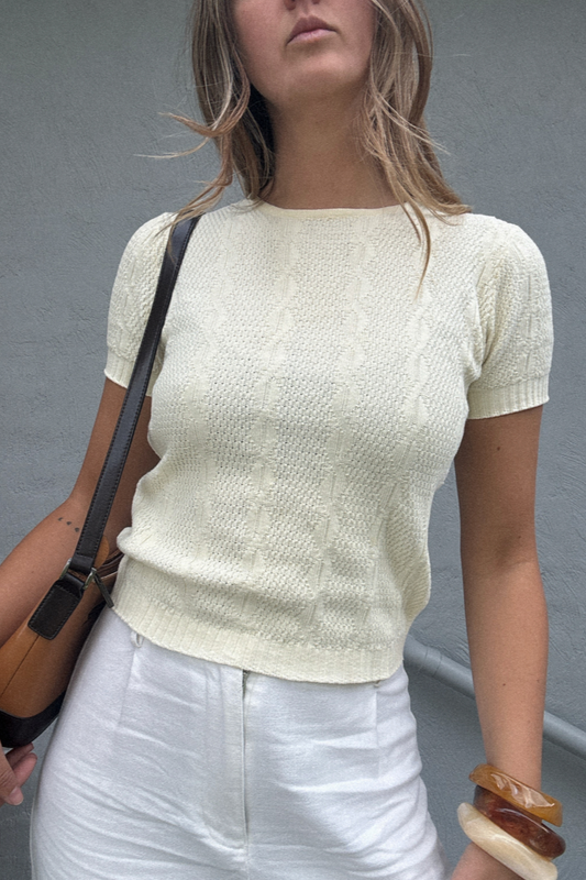 Vintage Lemon Knit Tee // Size 12