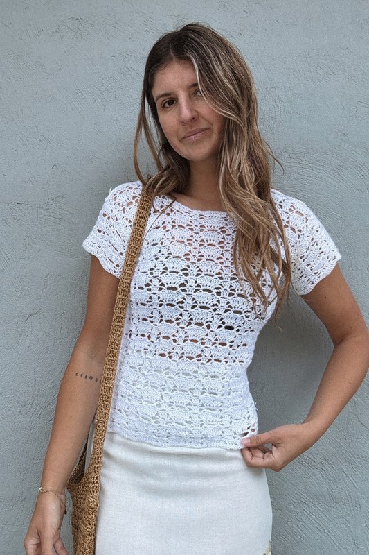 Crochet Knit Top // Size 6-10