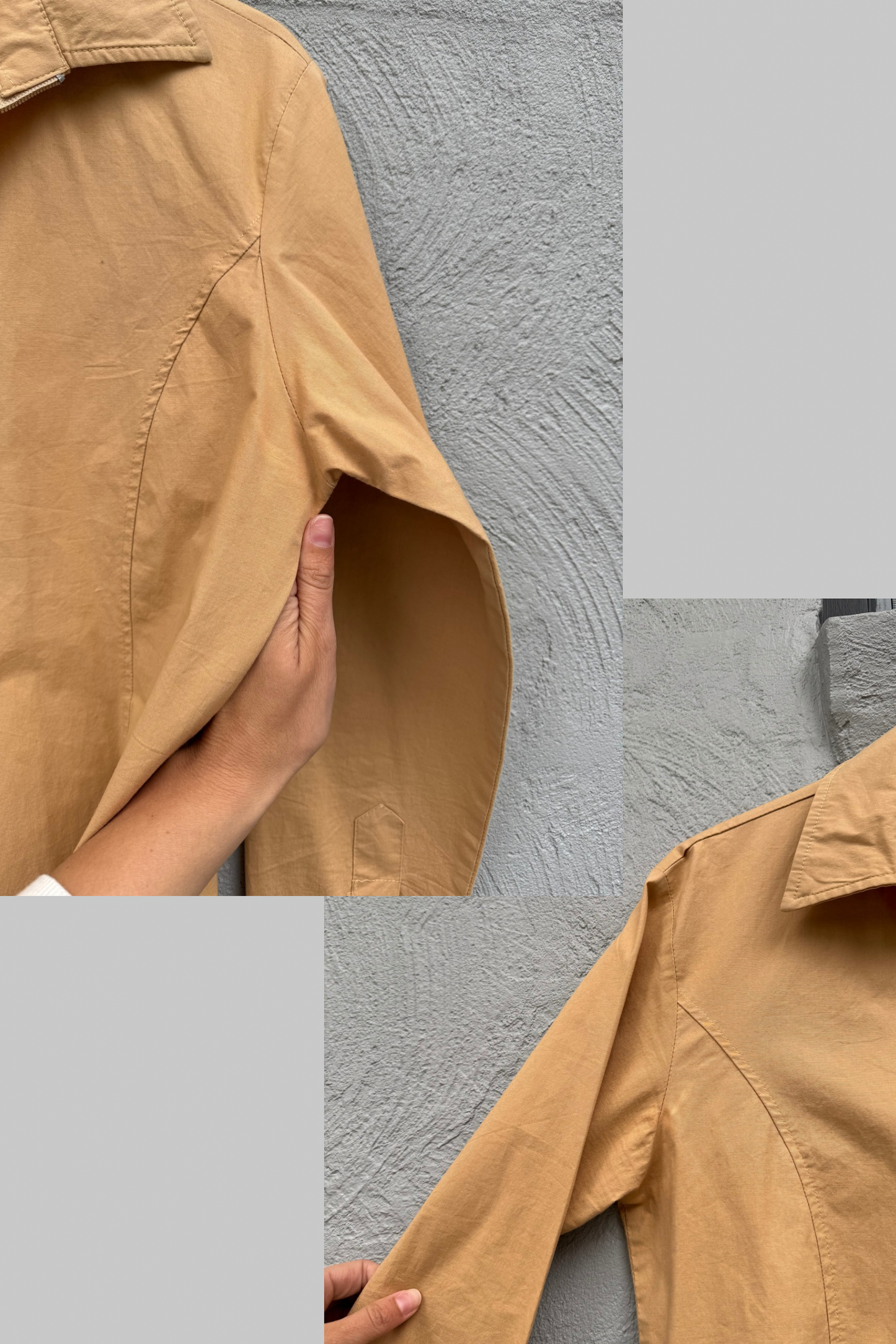 Camel Zip Front Shirt // Size