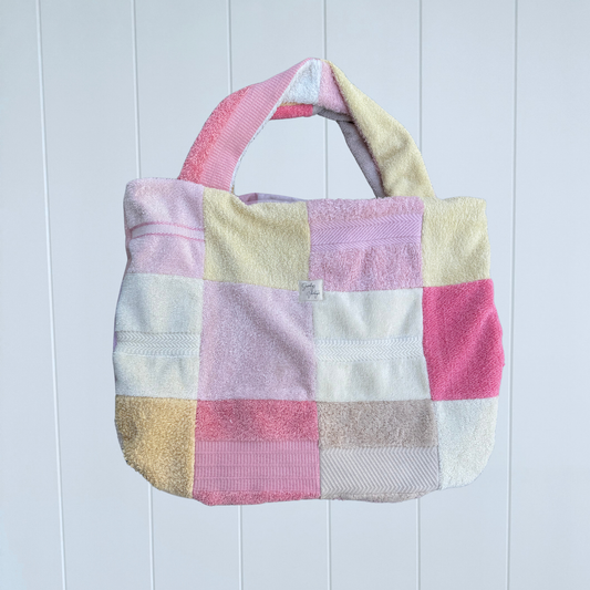 RETOWEL Large Patchwork Bag // Pink Lemonade