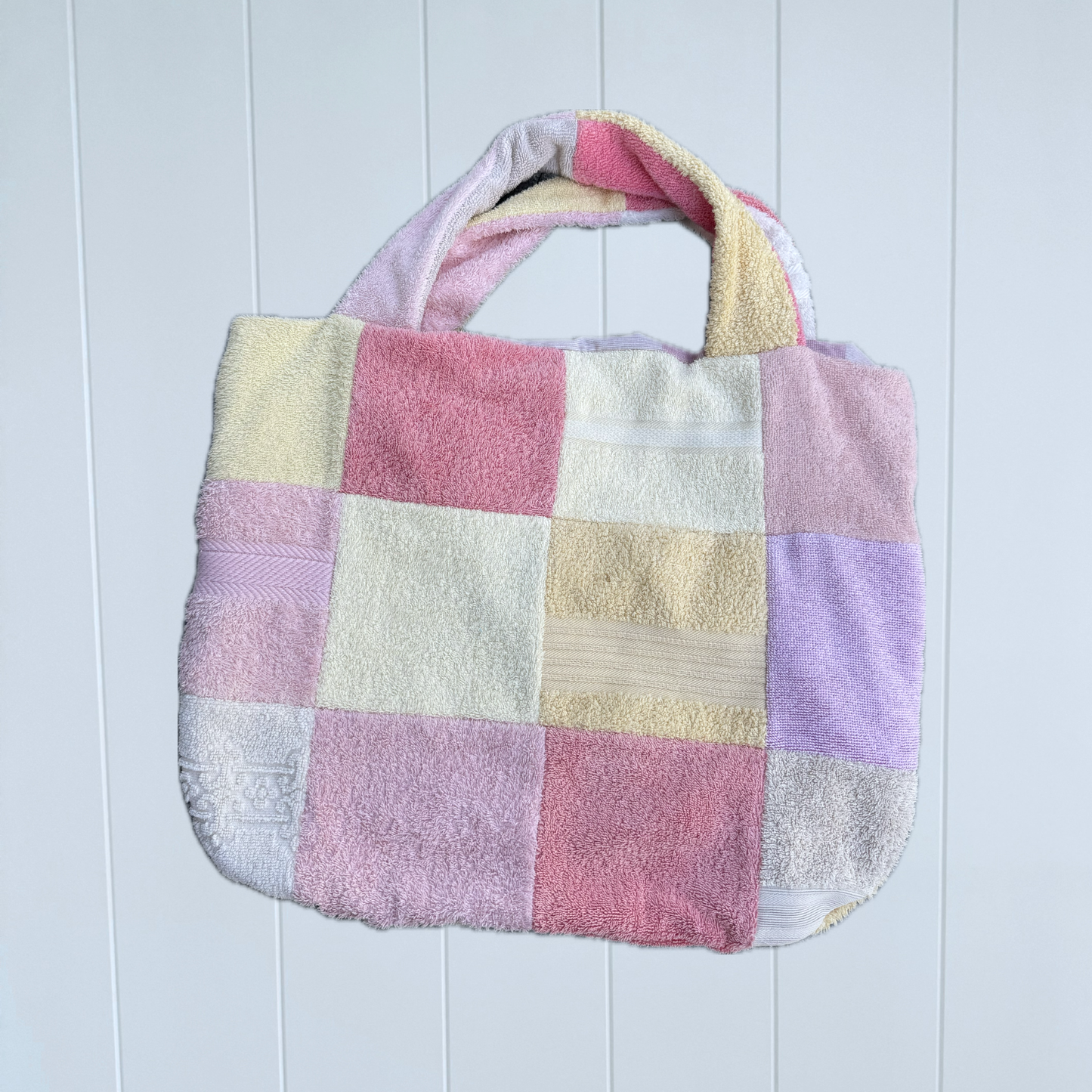 RETOWEL Large Patchwork Bag // Pink Lemonade