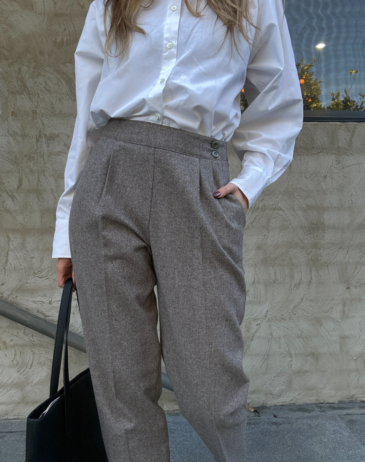 High Waist Wool Trousers // Size 10-12