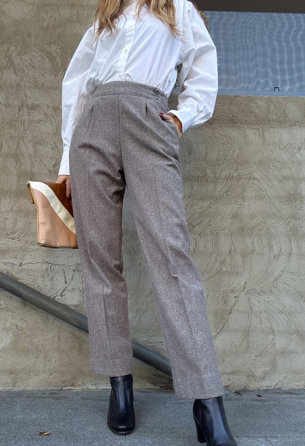 High Waist Wool Trousers // Size 10-12