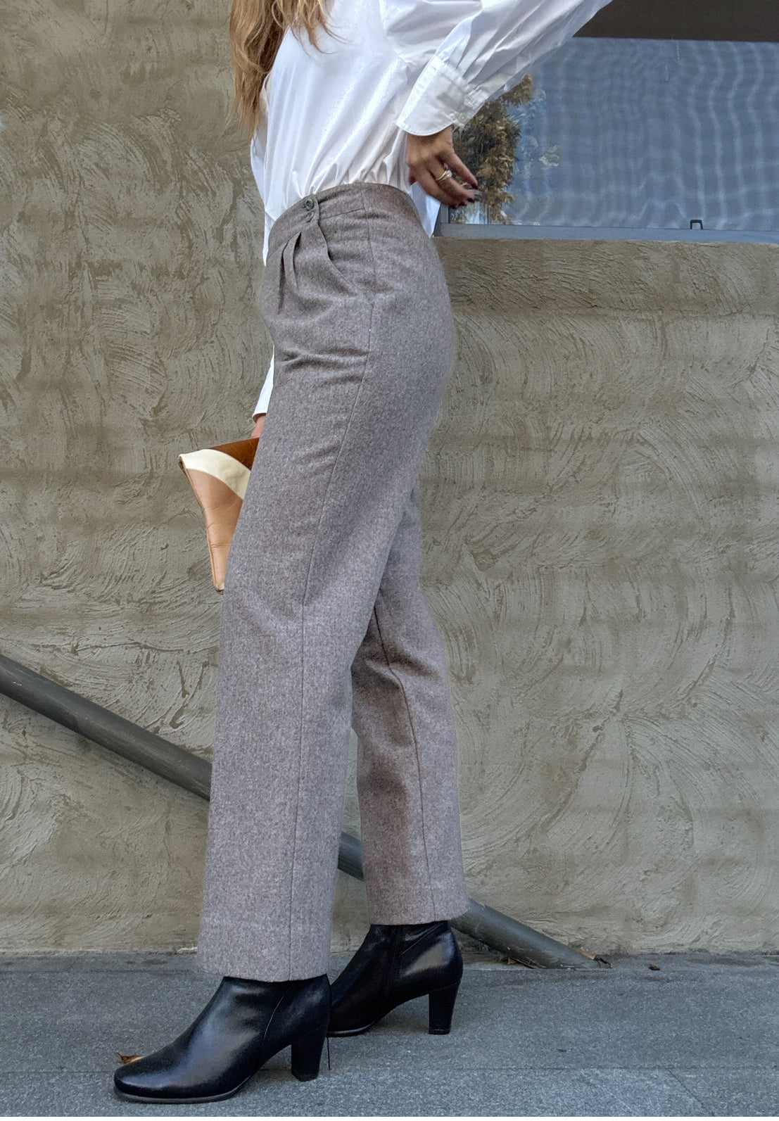 High Waist Wool Trousers // Size 10-12