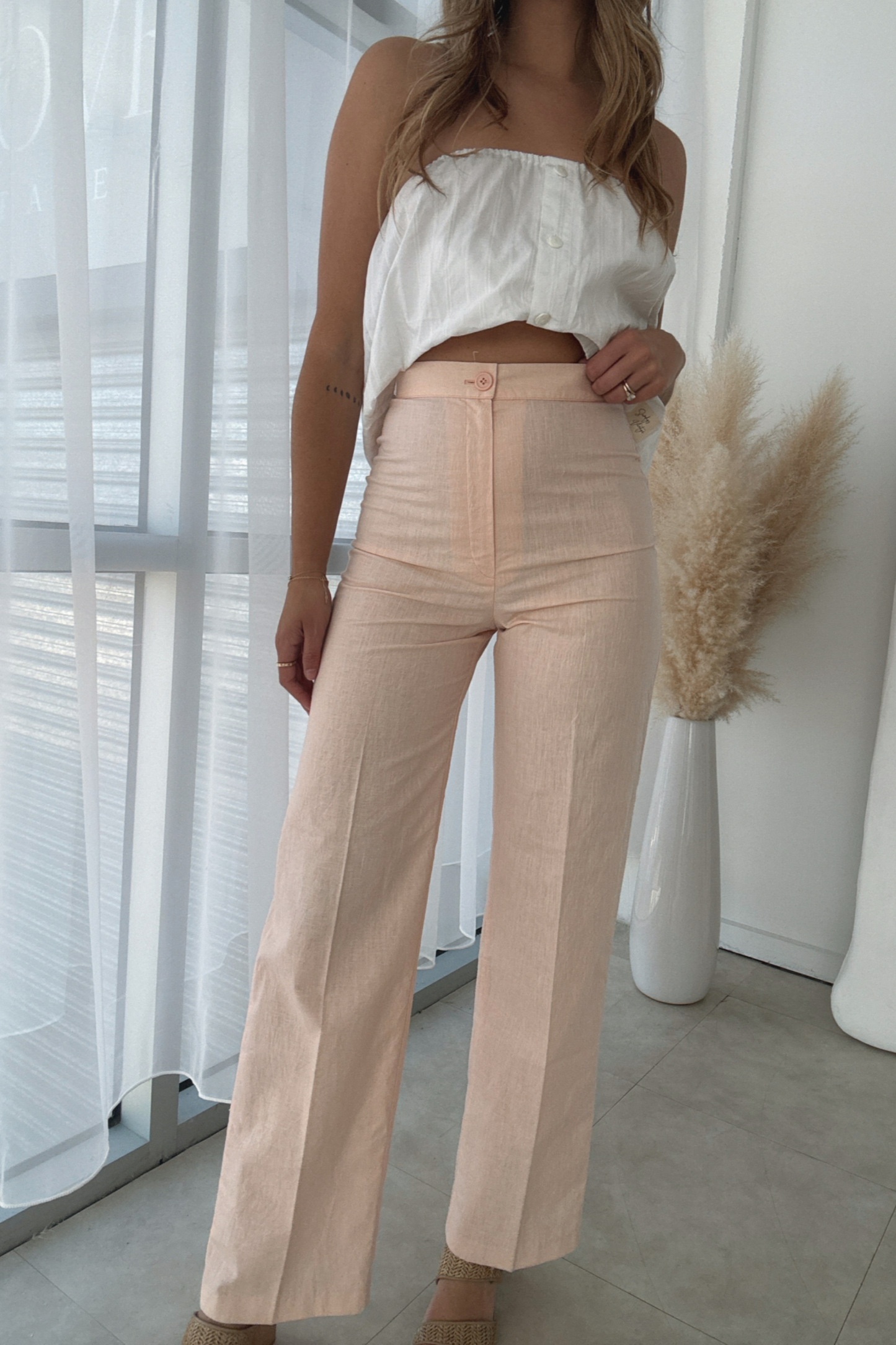 Vintage Peach Trousers // Size 6-8