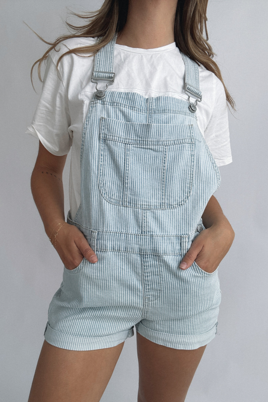 Vintage Striped Shortalls // Size 11