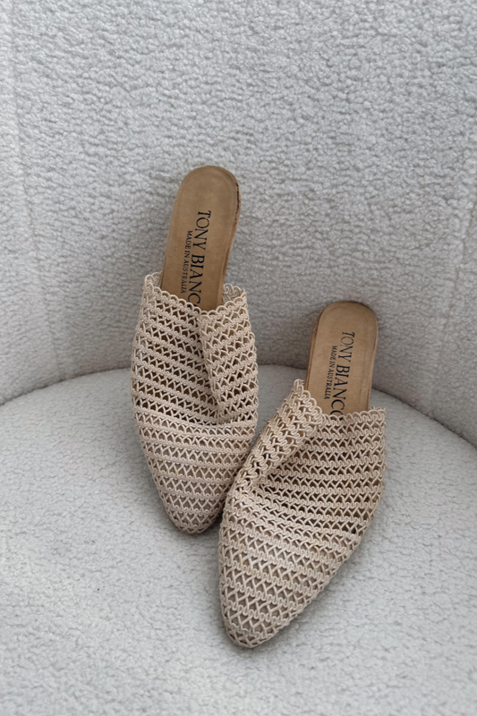 Tony Bianco Raffia Mules // Size 7.5